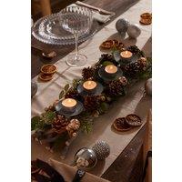 Dibor Rose Gold Sparkle Christmas Table Decoration Candle Holders Centrepiece 51cm in Natural