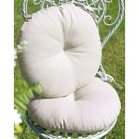 Dibor Set of 2 Grey Round Outdoor Chair Seat Pad Garden Furniture Cushions Dia 40cm | Size: 40 cm x 40 cm