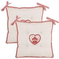 Dibor Set of 2 Vintage Style Stag Indoor Dining Chair Seat Pads L40cm x W40cm in Red | Size: 40 cm x 40 cm