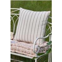 Dibor Mocha Cotton Stripe Indoor Outdoor Garden Sofa Cushion 50 x 50cm in Natural | Size: 50 cm x 50 cm