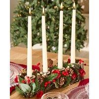 Dibor Roses Four Dinner Centrepiece Christmas Decoration Tealight Holder Candle Holders 35cm in Red