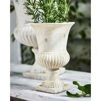 Dibor Vintage Style Ornate Urn Flower Pot Outdoor Garden Planter H25 x Dia17cm in White | Size: Large