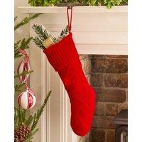 Dibor Set of 4 Traditional Red Chunky Knit Xmas Gift Christmas Stocking | Size: 4 Pack