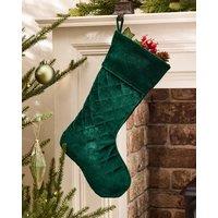 Dibor Set of 4 Harrington Quilted Green Velvet Xmas Gift Christmas Stocking | Size: 4 Pack