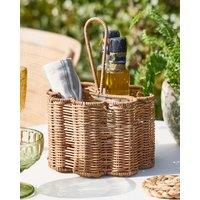 Dibor Traditional Scalloped Kitchen Storage Cutlery Caddy in Natural