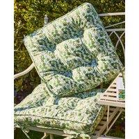Dibor Set of 2 Green Square Summer Outdoor Garden Chair Seat Pad Cushions W45 x L45cm | Size: 45 cm x 45 cm