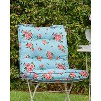 Dibor Set of 2 Floral Blue Summer Outdoor Garden Chair Seat Pad Box Cushions W45 x L45cm | Size: 45 cm x 45 cm