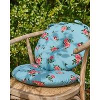 Dibor Set of 2 Blue Rose Round Summer Outdoor Garden Chair Seat Pad Cushions Dia 40cm | Size: 40 cm x 40 cm