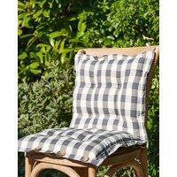 Dibor Set of 2 Grey Gingham Summer Outdoor Garden Chair Seat Pad Cushions W40 x L40cm | Size: 40 cm x 40 cm