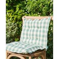 Dibor Set of 2 Green Gingham Summer Outdoor Garden Chair Seat Pad Cushions W40 x L40cm | Size: 40 cm x 40 cm