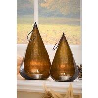 Dibor Set of 2 Brass Elegance Christmas Decoration Tea Holders in Brown