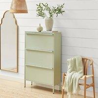 FurnitureboxUK Eira Metal Storage Shoe Cabinet in Green