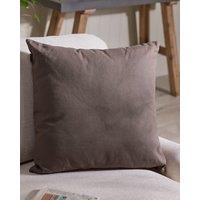 Dibor Plain Brown Cotton Indoor Outdoor Garden Furniture Chair Sofa Bench Cushion L50cm x W50cm | Size: 50 cm x 50 cm