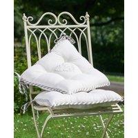 Dibor Set of 2 Vintage Love Heart Print Indoor Outdoor Chair Seat Pad Garden Furniture Cushions L40cm x W40cm in Grey | Size: 40 cm x 40 cm