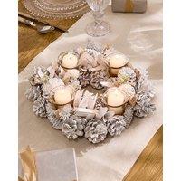 Dibor Wild Wonderland Xmas Table Decoration Centrepiece Christmas Christmas Dcor Candle Holders 30cm in White