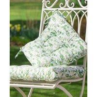 Dibor Set of 2 Green Leaf Print Cotton Outdoor Garden Chair Seat Pad Cushions L40cm x W40cm | Size: 40 cm x 40 cm