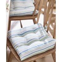 Dibor Set of 2 Blue Striped Indoor Outdoor Chair Seat Pad Garden Cushions L40cm x W40cm | Size: 40 cm x 40 cm