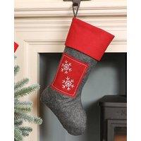 Dibor Set of 4 Nordic Style Snowflake Xmas Decor Christmas Gift Bag Stocking in Grey | Size: 4 Pack