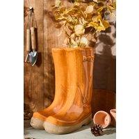 Dibor Orange Double Wellington Boots Large Ceramic Indoor Outdoor Flower Pot Garden Planter Pot (H) 29.5cm, (H)24cm