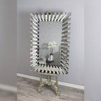 HOME LUXE INTERIOR Luxe Zip Design Mirror Rectangle 120cm in Silver