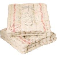 Dibor Set of 2 Traditional Insect Print Indoor Dining Chair Seat Pad Box Cushions L40cm x W40cm in Cream | Size: 40 cm x 40 cm