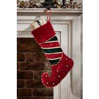 Dibor Set of 2 Red Jingle Bell Velvet Xmas Decor Christmas Stockings | Size: 2 Pack