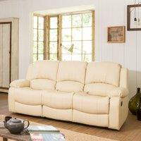 Artemis Home Glendale 3 Seat Manual Recliner Sofa in Cream