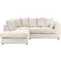 SquareBoxx Lennox Jumbo Cord Corner Sofa Left Hand Facing Chaise in Off-White