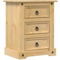 Berkfield Home Bedside Cabinet Corona 53x39x66 cm Solid Wood Pine in Brown | Size: 53 x 39 x 66 cm