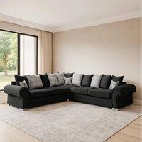 Furniture 786 Verona Scatter Back 2C2 Corner Sofa Chenille Fabric in Black