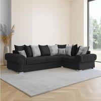 Furniture 786 Verona Scatter Back 2c1 Corner Sofa Chenille Fabric in Black