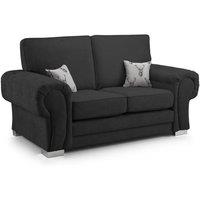 Furniture 786 Chingford Full Back 2 Seater Sofa Chenille Fabric in Black