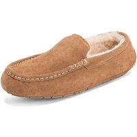 VIVA Polar Men's Moccasins Australian Suede House Loafers Shoes Slippers in Tan | Size: 9