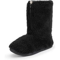 VIVA Polar Men's Anti-Slip Memory Foam Indoor Soft Sherpa Slipper Boots in Black | Size: 8