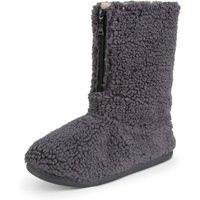 VIVA Polar Men's Anti-Slip Memory Foam Indoor Soft Sherpa Slipper Boots in Dark Grey | Size: 9