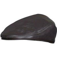 TruClothing Men's Real Leather Flat Cap Ivy Newsboy Peaked Golf Cabbie Hat in Brown | Size: Large