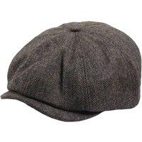 TruClothing Men's Herringbone Newsboy Hat Classic Wool Blend Flat Cap in Brown