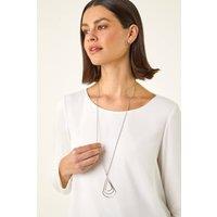 Roman Women's Chiffon Overlay Necklace Top in Ivory | Size: 16