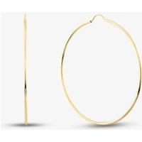 T.H.Baker Women's 9ct Yellow Gold 50mm Plain Hoop Earrings 1.51.3170