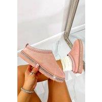 Love Lemonade Women's Crystal Tazgirl Faux Fur Lined Mule Clog Slippers in Pink | Size: 7