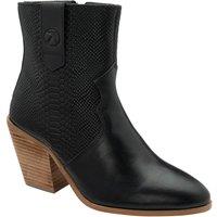 Ravel Women's 'Dorey' Leather Heeled Ankle Boots in Black | Size: 6