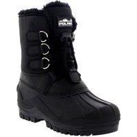 VIVA Unisex Kids Pull On Drawstring Closure Nylon Muck Duck Snow Rain Boots in Black | Size: 1