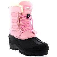 VIVA Unisex Kids Pull On Drawstring Closure Nylon Muck Duck Snow Rain Boots in Pink | Size: 6