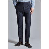 Ted Baker Men's Regular Fit Grid Check Trousers in Navy | Size: 38R