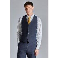 Ted Baker Men's Ara Navy Textured Check Waistcoat | Size: 36R