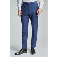 Ted Baker Men's Volan Blue Subtle Check Slim Trousers | Size: 44R