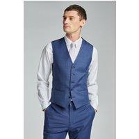 Ted Baker Men's Volan Blue Subtle Check Slim Waistcoat | Size: 40R