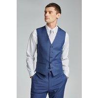Ted Baker Men's Volan Blue Subtle Check Slim Waistcoat | Size: 42R
