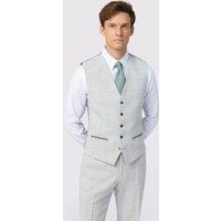 Antique Rogue Men's Alva Check Tweed Waistcoat in Light Grey | Size: 42R