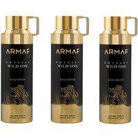 Armaf Men's Odyssey Wild One Perfumed Body Spray 200ml Pack of 3 in White